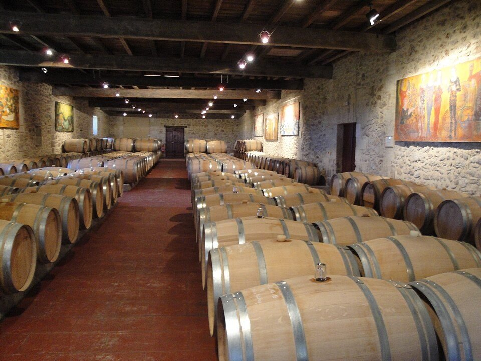 A barrel cellar at Château Sigalas-Rabaud in Sauternes. Oak ageing adds flavour and lets a little o…
