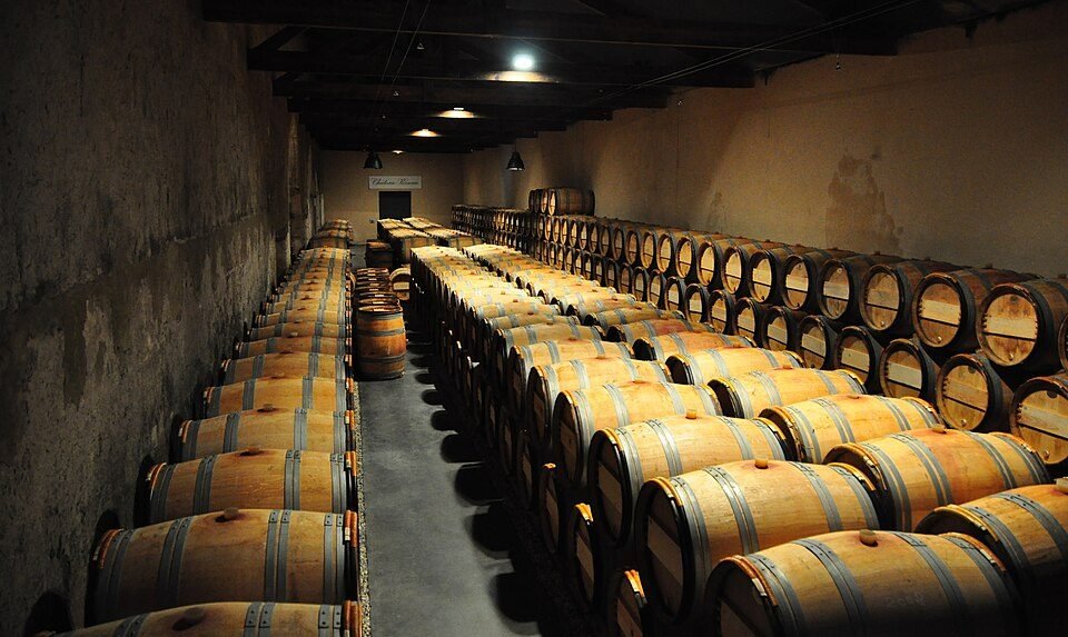 A wine cellar at Château Kirwan in Margaux. Great wine rewards patience: tannins soften and flavour…