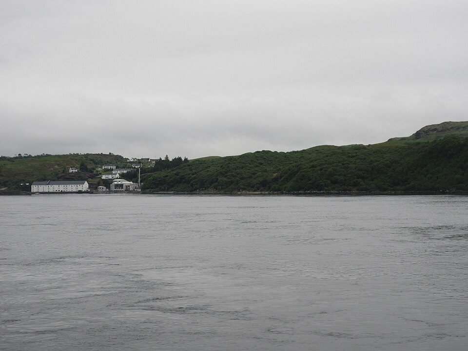 Caol Ila Distillery on the shore of the Sound of Islay. Islay malts are famous for smoke and sea air.